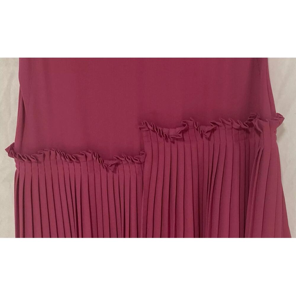 MM6 Maison Margiela PARIS Women's Hot Pink Asymmetrical Pleated Dress Size 40 - Picture 4 of 6